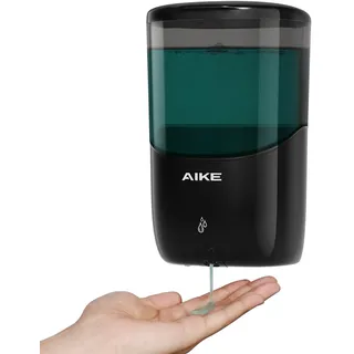 AIKE Seifenspender Automatisch Wandmontage, 650 ml Schwarzer Seifenspender Wandbefestigung, Flüssigseifenspender für Badezimmer und Küche, Modell AK1216