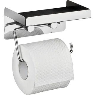 Wenko Toilettenpapierhalter 2 in 1 Edelstahl, mit Ablage
