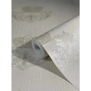 Glööckler Vliestapete Imperial Krone Blattmotiv Wappenoptik Pearl