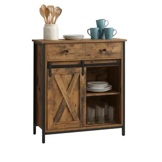 Relaxdays Sideboard 80 x 70 x 30 cm braun / schwarz
