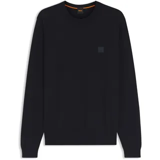 BOSS Herren Kanovano S Pullover aus Baumwoll-Mix mit Kaschmir-Anteil und Logo-Patch