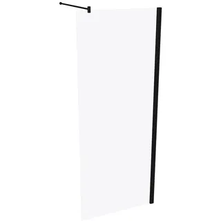 HÜPPE Design pure Seitenwand alleinstehend, Querbügel, ESG 6mm, Breite 800mm, Höhe 2000mm, Anschlag links & rechts, 8P1105123321, Duschkabine: Profilfarbe Black Edition Glas ESG klar