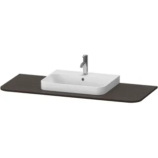 Duravit Happy D.2 Plus Konsole, 1300x550 mm, 1 Auschnitt mittig, für den Waschtischunterbau HP4942, HP4962, HP4972, HP031KM6969, Farbe: Nussbaum gebürstet Echtholzfurnier