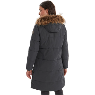 Steppmantel "GW 18 WMN QLTD PRK", Damen, Gr. 44, blau (dunkelblau), Obermaterial: 88% Polyester, 12% Baumwolle.Futter: 100% Polyester.Füllung: 100% Polyester, G.I.G.A. DX BY KILLTEC, Mäntel Steppmantel, wasserabweisend, abnehmbares Kunstfell