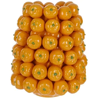 Ambia Home Vase , Orange , Keramik , rund , 27.5 cm , auch für frische Blumen geeignet , Dekoration, Vasen, Keramikvasen