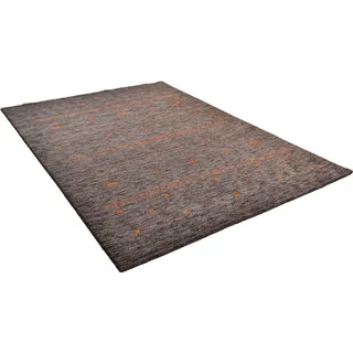 THEKO Wollteppich THEKO "Nebraska ZO89615" Gr. 3, grau (anthrazit), B:120cm H:10mm L:180cm, Wolle, Teppiche, Wollteppich, Handweb-Teppich, reine Wolle, Gabbeh-Struktur, handgewebt