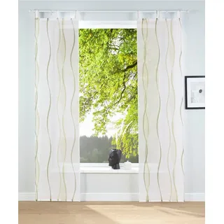 MY HOME Schiebegardine »Dimona« Schlaufen 2 Stk. tlg. 2er-Set, Fertiggardine, inkl. Beschwerungsstange, Wellen, beige