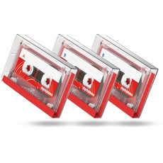 DIGITNOW! Leere Audio Kassetten für Musikkassetten- Rauscharm Hohe Leistung 60 Min, Hervorragend geeignet Vorlesungen Seminare Alltägliche Aufnahmen (3er Pack), M108, Rot