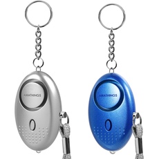 AMATHINGS 2er Set Taschenalarm Schlüsselanhänger Alarm mit LED-Licht – Panikalarm Schlüsselanhänger zur Selbstverteidigung – Alarmgeräte für die Handtasche geeignet für Jede Altersgruppe