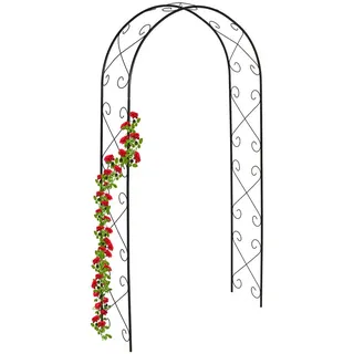 Relaxdays Rosenbogen 230 x 120 x 39 cm Schwarz