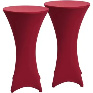 Beautissu Stella Stehtischhusse Ø 70cm Bordeaux 2tlg