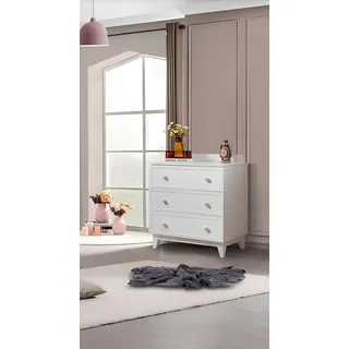 Kommode Designer Luxus Kommoden Möbel Holz Schrank Weiß Modern Sideboard - Weiß