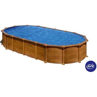 Gre Pool-Set , Braun , Metall , 375x132x730 cm , Freizeit & Co, Pools & Wasserspaß, Pools, Stahlwandpools