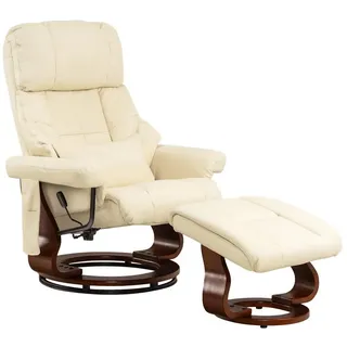 MCombo Relaxsessel Fernsehsessel 360° drehbar Massagesessel mit Fußhocker 9068 - Weiß