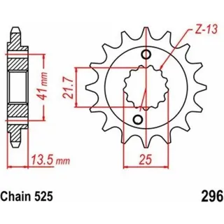 Ritzel 16Z Teilung 525 für HONDA NT NV 400 650 VT 600 C XL 400 600 700 V XRV 650 - Grau