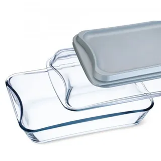brat- & Backschale Ofenschale Backform 2,5 l eckig mit glas- & Kunststoff-Deckel