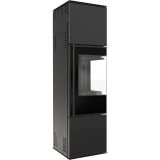 KRATKI REN M/P Kaminofen 7kW Ø150 Schwarz Montageset Selbstschließend - Schwarz
