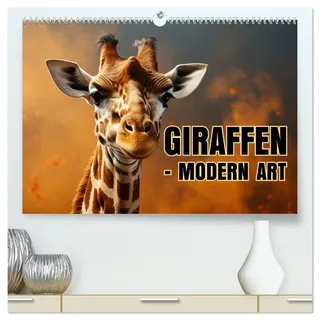 GIRAFFEN - Modern Art (hochwertiger Premium Wandkalender 2026 DIN A2 quer), Kunstdruck in Hochglanz: Jeden Monat eine neue Perspektive (CALVENDO Tiere)