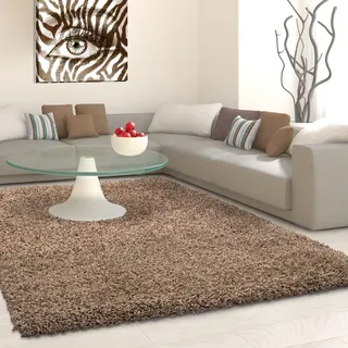 Hochflor-Teppich AYYILDIZ TEPPICHE "Life Shaggy 1500", braun (mokka), B:60cm H:30mm L:110cm, Kunstfaser, Teppiche, Hochflor-Teppich, Langflor, uni, große Farbauswahl, robust, auch als Läufer und in rund