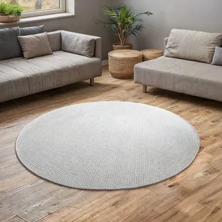 andas Wollteppich »Woolscape«, rund, 10 mm Höhe, Wendeteppich, handgewebte Qualität, Uni, reine Wolle, Wohnzimmer andas naturweiß Ø 200 cm   1 St.