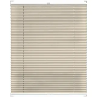 Rettika Plissee mit Bohren, Breite: 75 cm, Höhe: 180 cm, Beige, Fensterrollo Sonnenschutz, Plisseerollo innen, Rollo für Fenster mit Bohren
