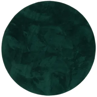 Pergamon Fellteppich Super Soft Pearl Rund , Dunkelgrün , Textil , 200x200 cm , Teppiche und Böden, Teppiche, Schaffelle & Kuhfelle