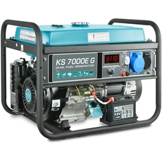 Bild von KS 7000E G - Hybrid Benzin-LPG 4-Takt Stromerzeuger,Kupfer Generatoren 5500 Watt,1x16A,1x32A,E-Start, Automatischer Spannungsregler 230V Generator für Haus,Garage oder Werkstatt