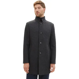 TOM TAILOR Herren 1037407 3-Knopf Wollmantel mit Stehkragen, 32525-grey Big Herringbone Optic, XL