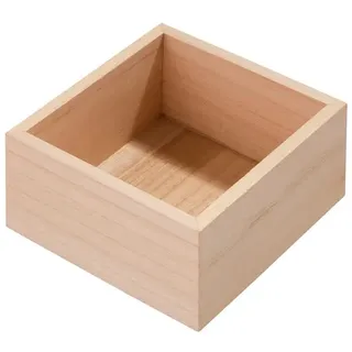 iDesign Schubladeneinsatz für die Küche, Besteckkasten aus Paulownia-Holz für die Küchenschublade oder den Schrank, Schubladen Organizer für Besteck, beige