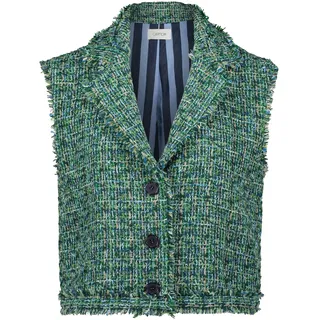 Shirtweste CARTOON "Sommerweste mit Knöpfen", Damen, Gr. 40, blau (grün, petrol), Obermaterial: 100% Polyester PES., Westen Shirtweste
