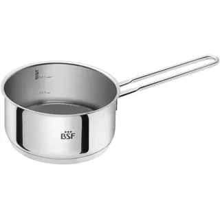 Zwilling BSF Stieltopf Bordeaux 16 cm 1,5 L – Edelstahl Kochtopf silber mit Innenskalierung (0,5 l / 1 l), Stielkasserolle, Induktion geeignet, spülmaschinenfest, Saucepan