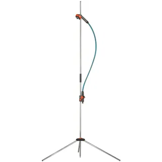 Gardena Gartendusche trio: Dusche mit 2 Strahlarten (Brausestrahl/Sprühnebel), Wassermenge regulierbar, abnehmbarer Brausekopf mit 1,3 m Verbindungsschlauch, Dreibein-Stativ, Höhenverstellung (960-20)