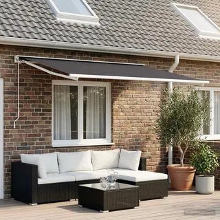vidaXL Markisenersatzstoff Anthrazit 250 x 200 cm Polyester - Grau