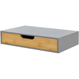 [en.casa] Wandregal Bokn , Holz , Bambus , 1 Schubladen , Rechteckig , 40x8x24 cm , Wohnzimmer, Regale, Wandregale