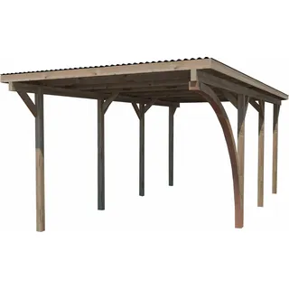 Weka Einzelcarport 606 A Gr.2 2,68 x 5,01 m braun mit Rundbogen