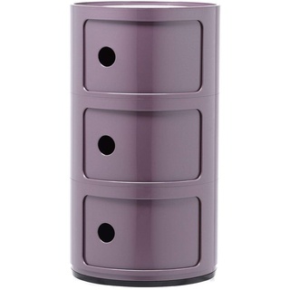 Kartell Componibili, 3 Elements, Violet, Runde Basis