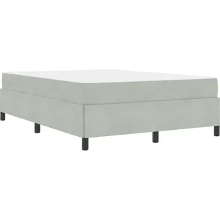 SYFAXTM Bettgestell Hellgrau und Grau und Weiß 140 x 200 cm Samt - Hellgrau