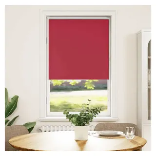 vidaXL Verdunkelungsrollo Rot 80x175 cm Stoffbreite 75,7 cm Polyester, Rollo, Klemmfix, Thermorollo, Verdunklungsrollo, Klemmrollo, Fensterrollo