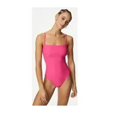 Womens M&S Collection Square Neck Swimsuit - Pink Fizz, Pink Fizz - 24-REG