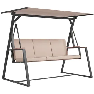 Outsunny Hollywoodschaukel Khaki 3-Sitzer