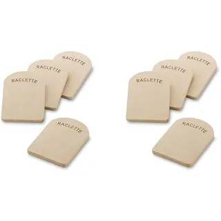 Kela Set 4teilig BAAR, Brettchen Holz 14 x 9,5 cm, Buchenholz, Zubehör Untersetzer, Raclette Parkplatz, 2er Pack, 4