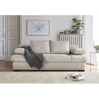 COLLECTION AB Schlafsofa »Chicago«, mit Bettfunktion und Bettkasten, im Cord-Samt Mix, beige