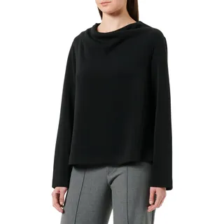 s.Oliver BLACK LABEL Damen Sweatshirt mit Wasserfall Kragen Black, 38