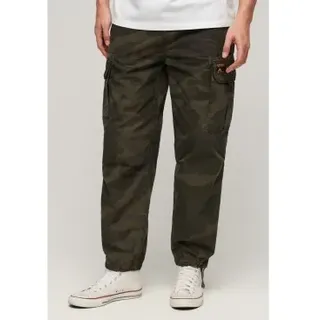 Superdry für Herren. M7011133A Fallschirm grüne Baggy-Hose (30/32), Lässig, Camouflage, Baumwolle