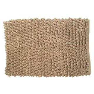 MSV 141369 Baumwollematte Chenille in Baumwolle, Hellbraun, 50 x 80 x 15 cm
