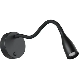 EGLO LED Wandlampe Olivandino 1, Schwanenhals Leselampe Wandmontage, Bettlampe Wand mit Schalter und USB Ladefunktion, Wandleuchte Schlafzimmer, Metall und Kunststoff in Schwarz, warmweiß