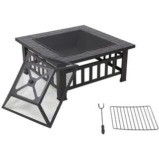 Red Deco Fuji Feuerschale für den Außenbereich, 3-in-1, für Terrasse, Garten, Einheitsgröße, Grau