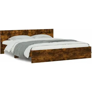 vidaXL Bettgestell mit Kopfteil Räuchereiche 180x200 cm - Braun