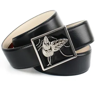 Ledergürtel ANTHONI CROWN, Damen, Gr. 90, schwarz, Leder, gemustert, Gürtel Ledergürtel, Automatik Ledergürtel mit Designer-Schließe