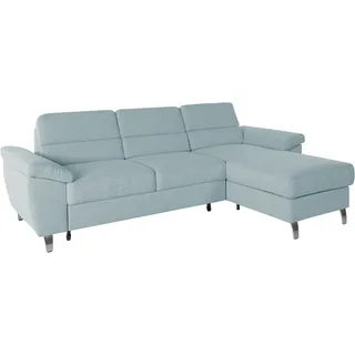 sit&more Ecksofa »Sorano L-Form«, wahlweise mit Bettfunktion und Bettkasten blau